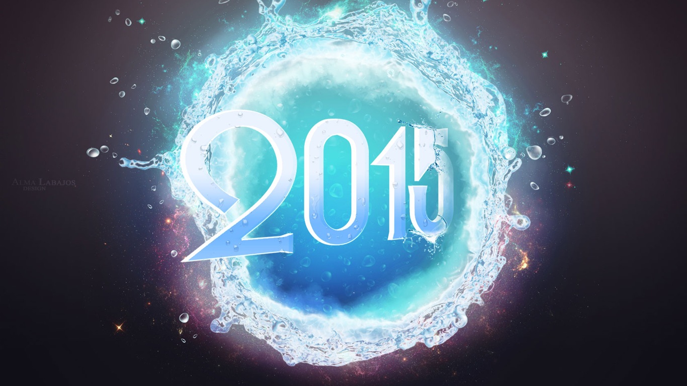 Nouvel An 2015 fonds d'écran thème HD (2) #3 - 1366x768