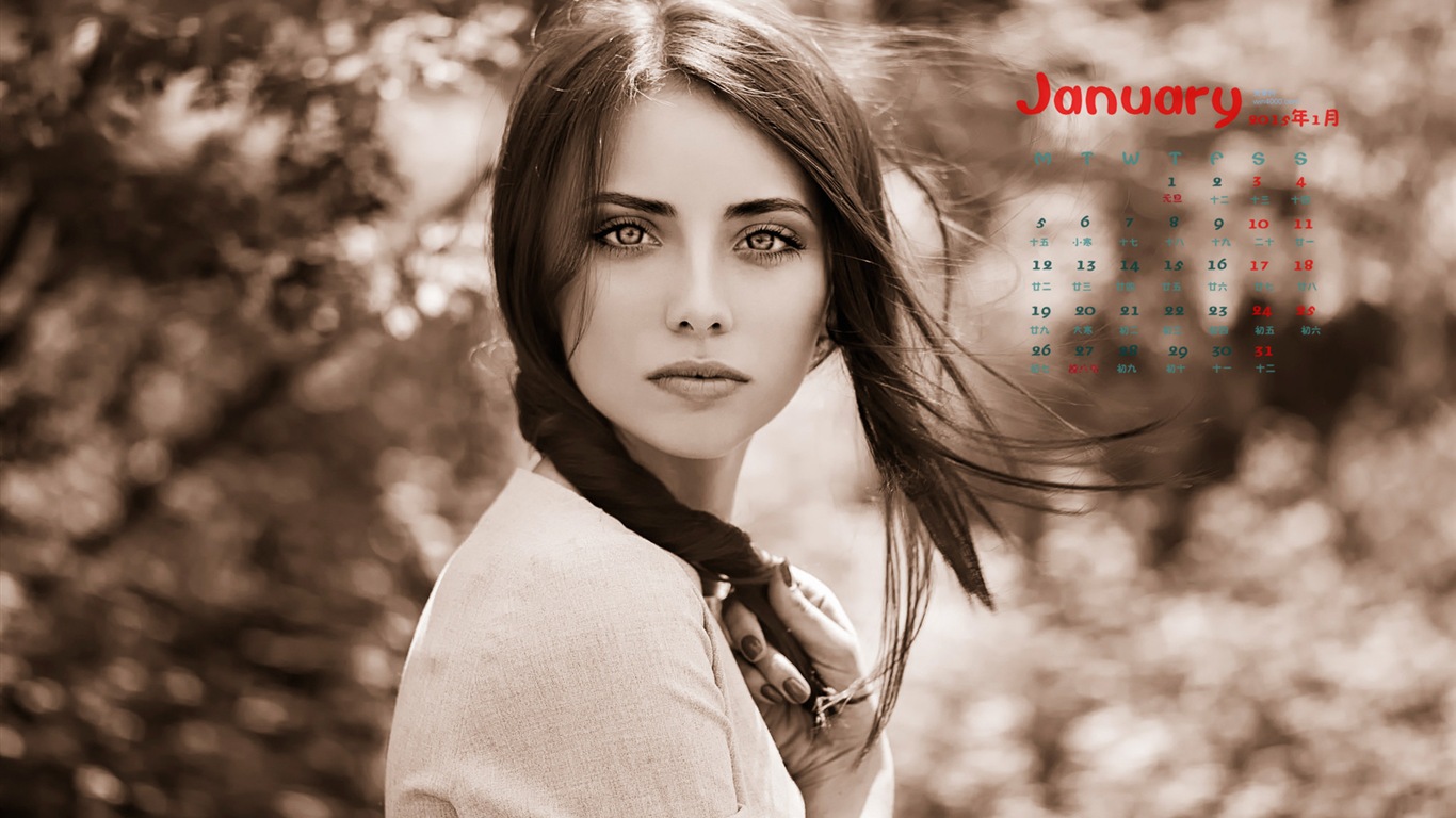 Janvier 2015 calendar fond d'écran (1) #4 - 1366x768