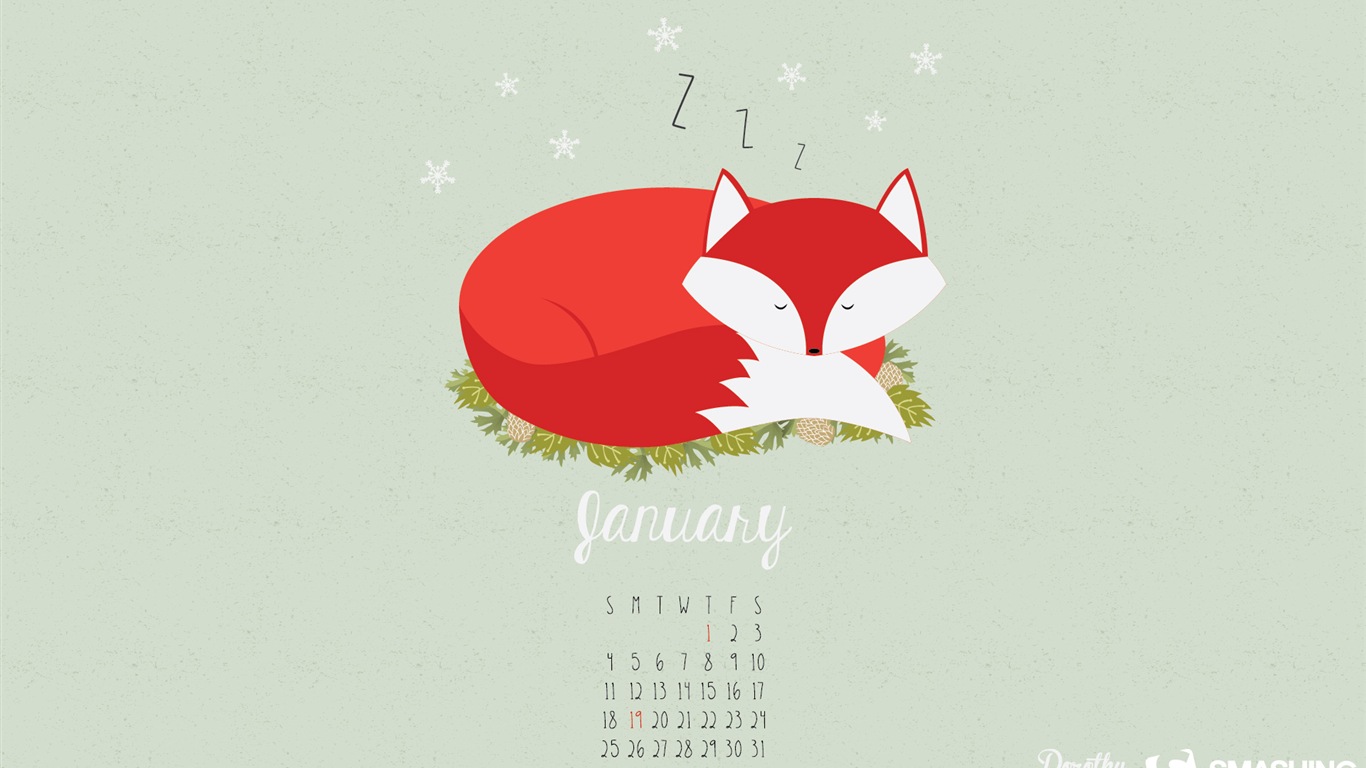 Januar 2015 Kalender Wallpaper (2) #15 - 1366x768