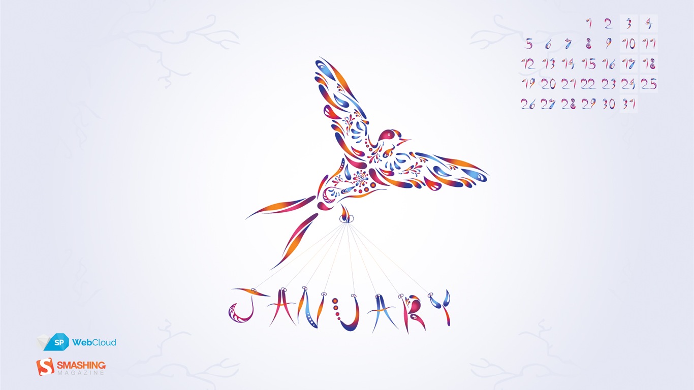 January 2015 calendar wallpaper (2) #17 - 1366x768