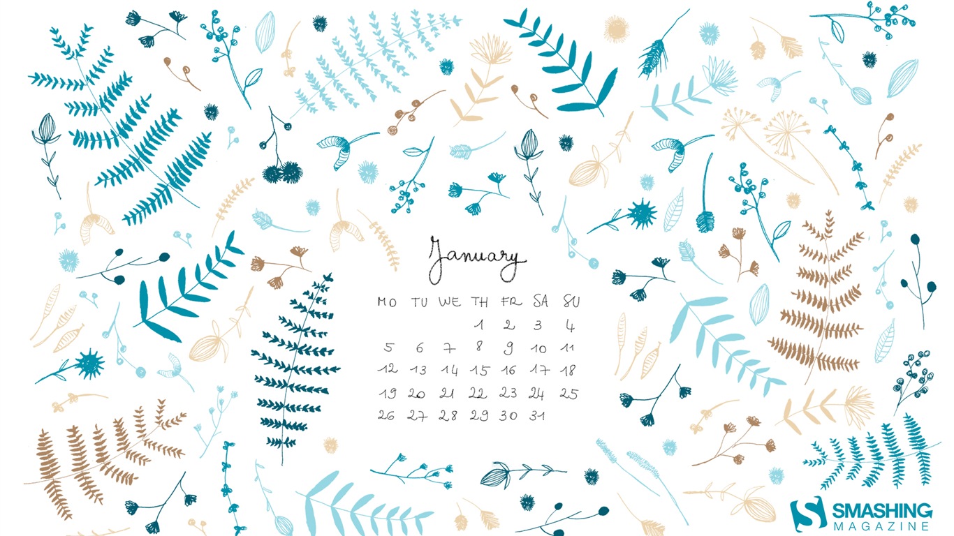 01. 2015 kalendář tapety (2) #20 - 1366x768