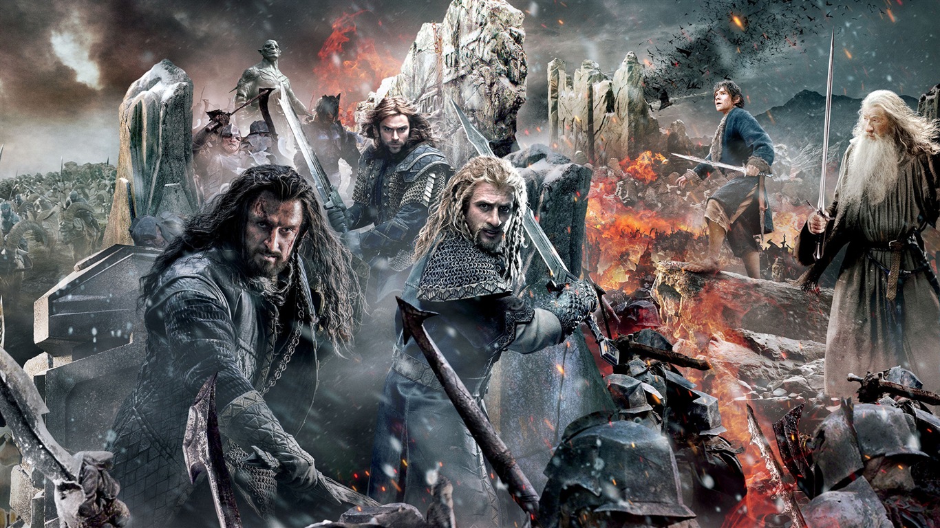 El Hobbit: La Batalla de los Cinco Ejércitos, fondos de pantalla de películas de alta definición #1 - 1366x768