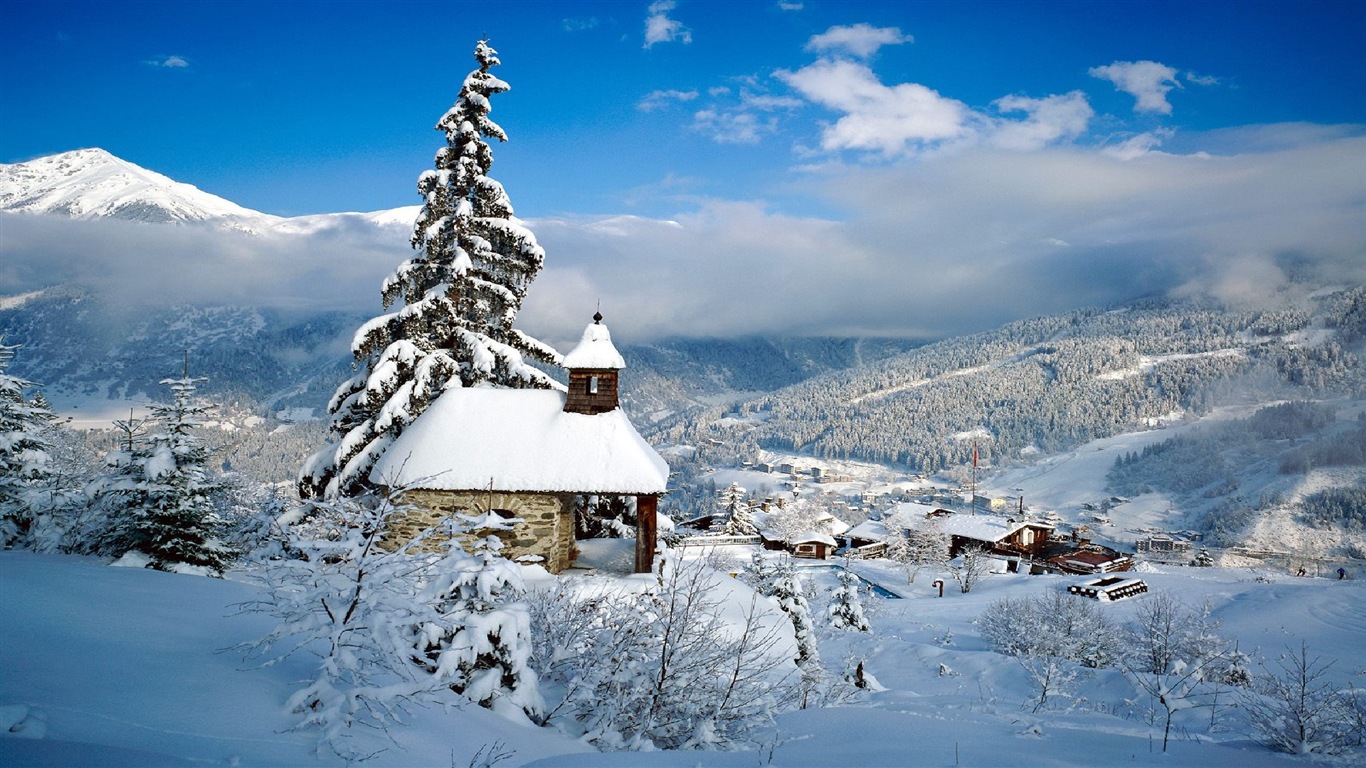 冬の雪の美しい風景のHDの壁紙 #20 - 1366x768