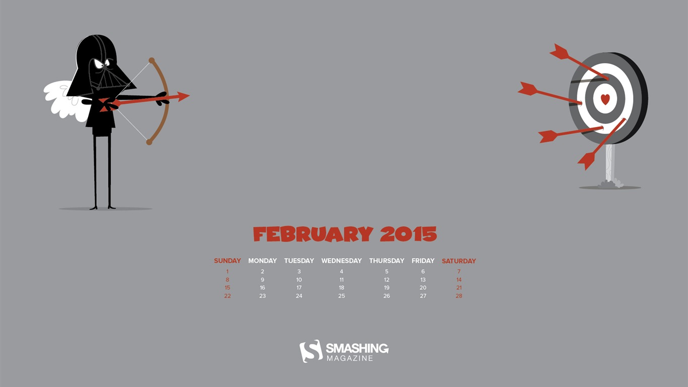 February 2015 Calendar wallpaper (2) #13 - 1366x768