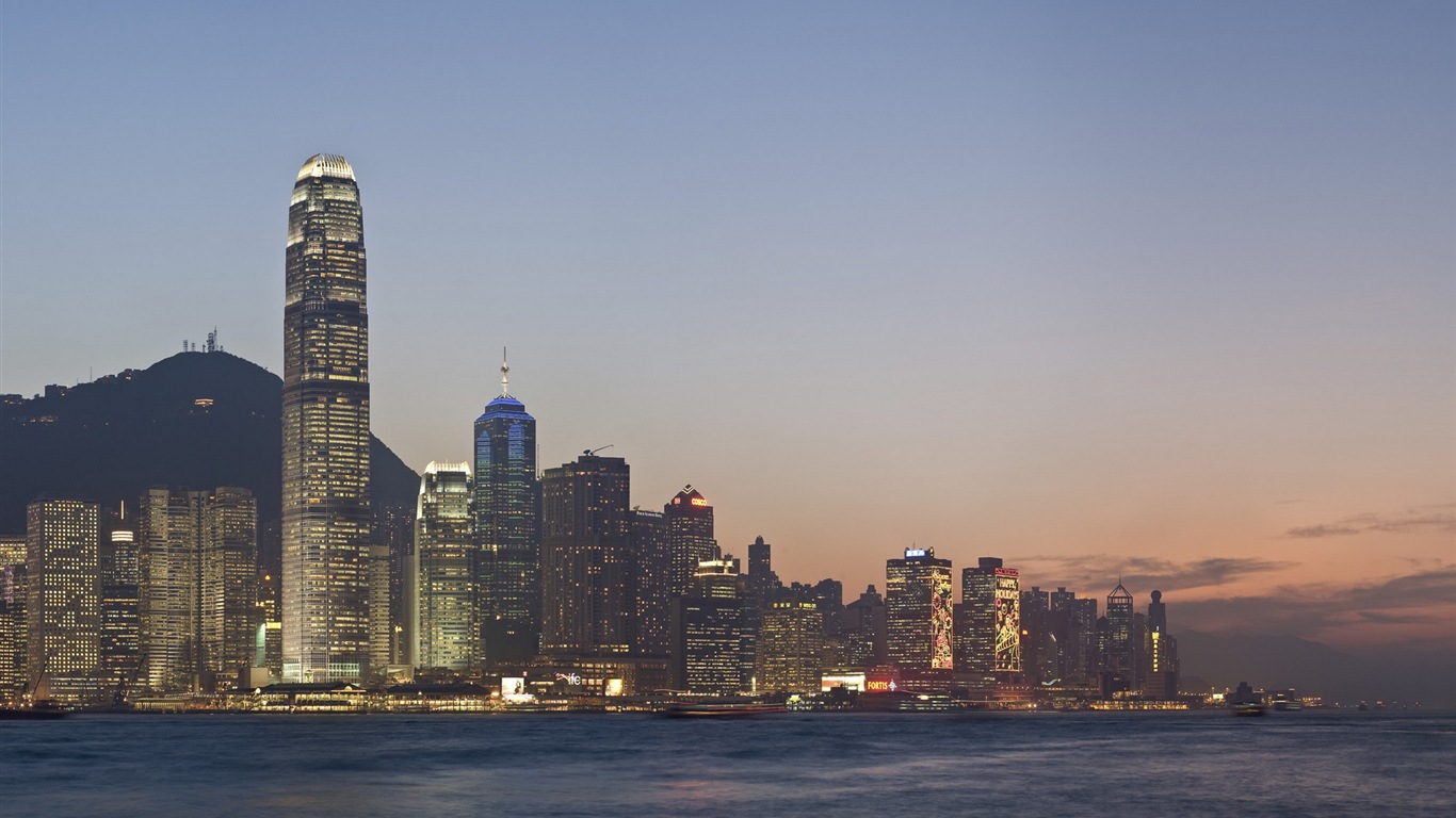 홍콩의 도시 풍경 아름다운 HD 배경 화면 #4 - 1366x768
