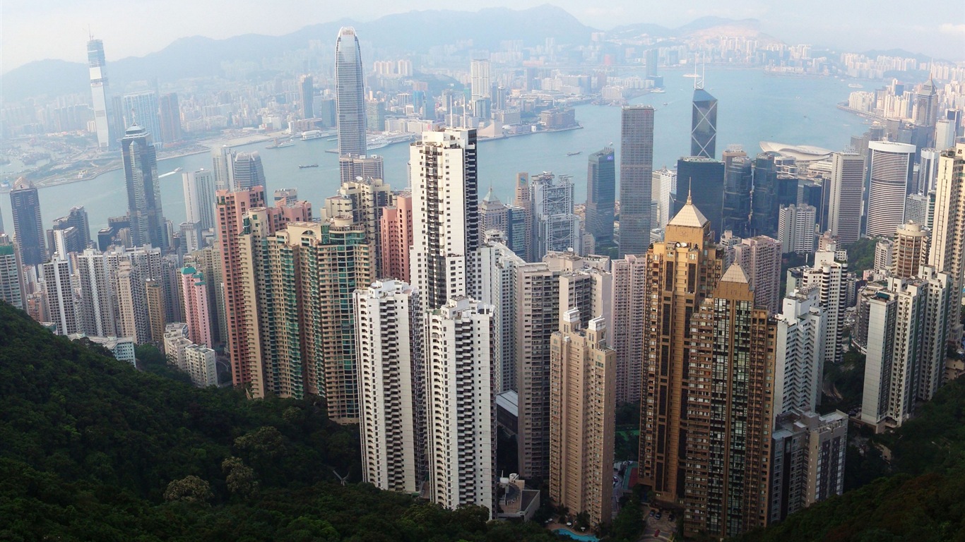 Paysage urbain beaux fonds d'écran HD de Hong Kong #6 - 1366x768