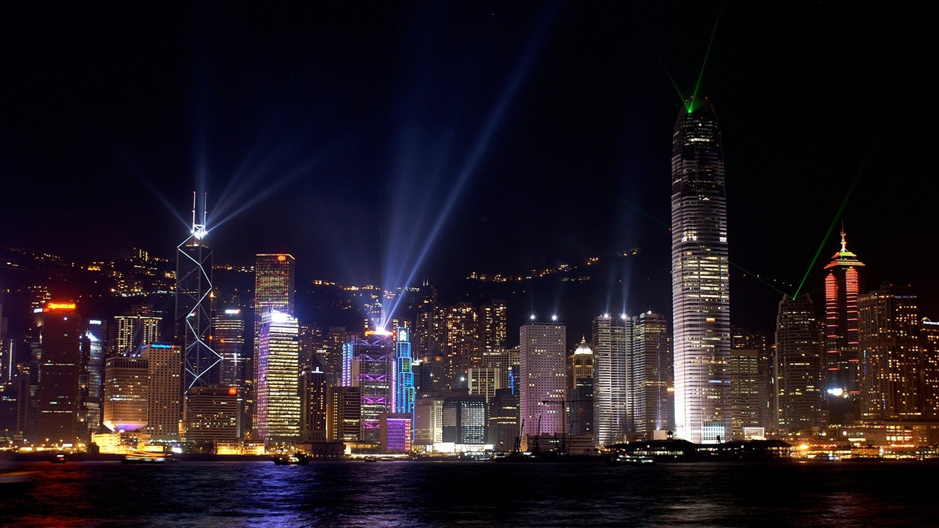 홍콩의 도시 풍경 아름다운 HD 배경 화면 #9 - 1366x768
