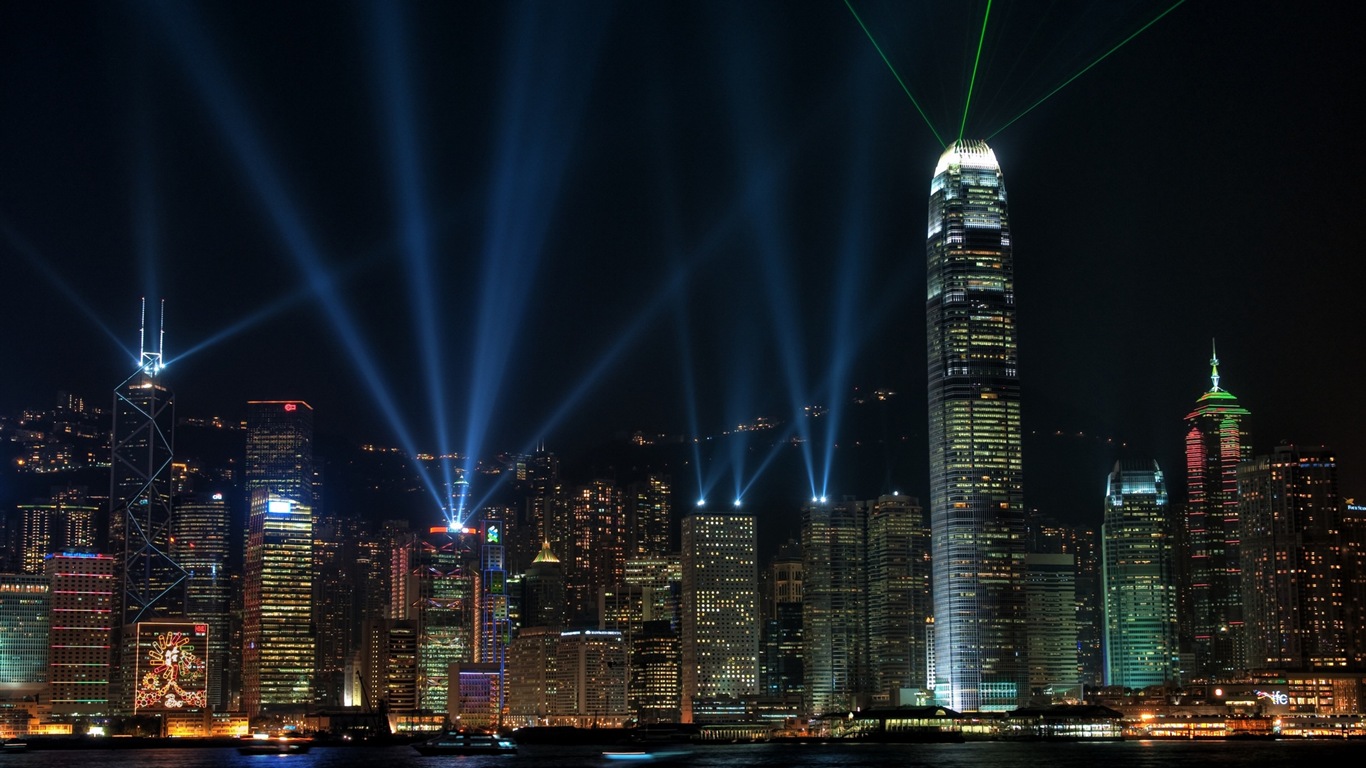 Paysage urbain beaux fonds d'écran HD de Hong Kong #14 - 1366x768