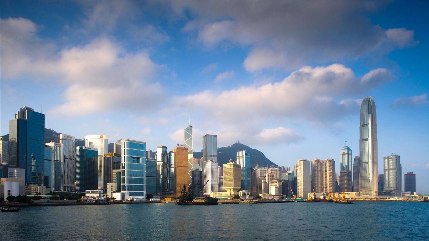 홍콩의 도시 풍경 아름다운 HD 배경 화면 #15 - 1366x768