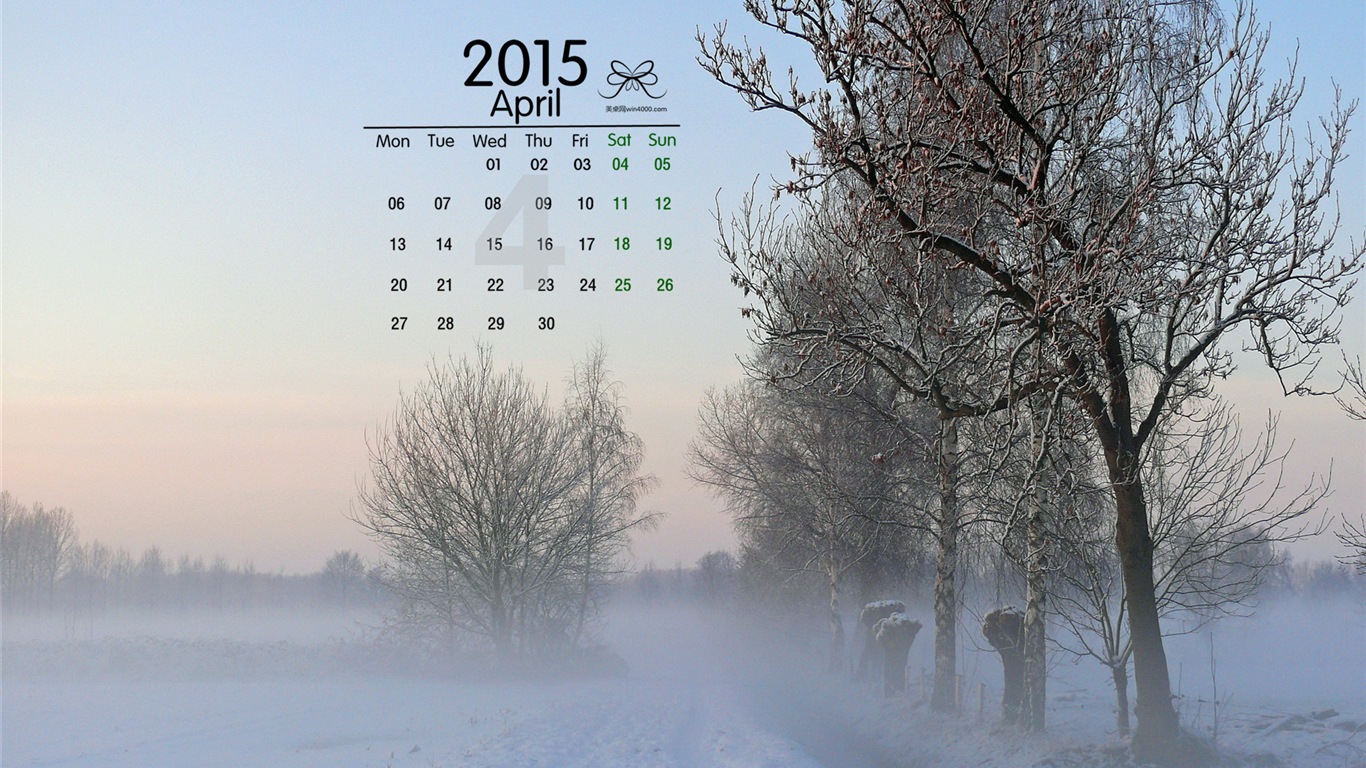 April 2015 Kalender Wallpaper (2) #10 - 1366x768