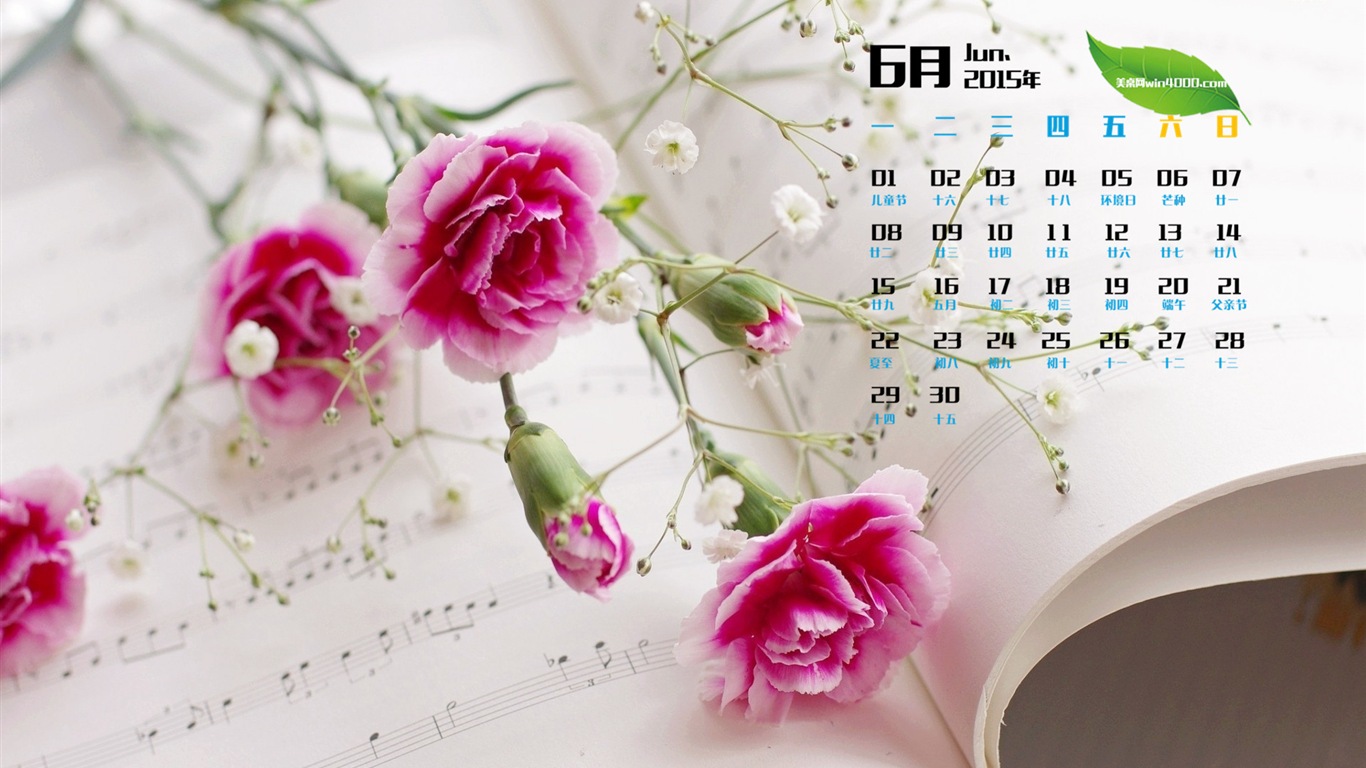 Juni 2015 Kalender Wallpaper (1) #11 - 1366x768