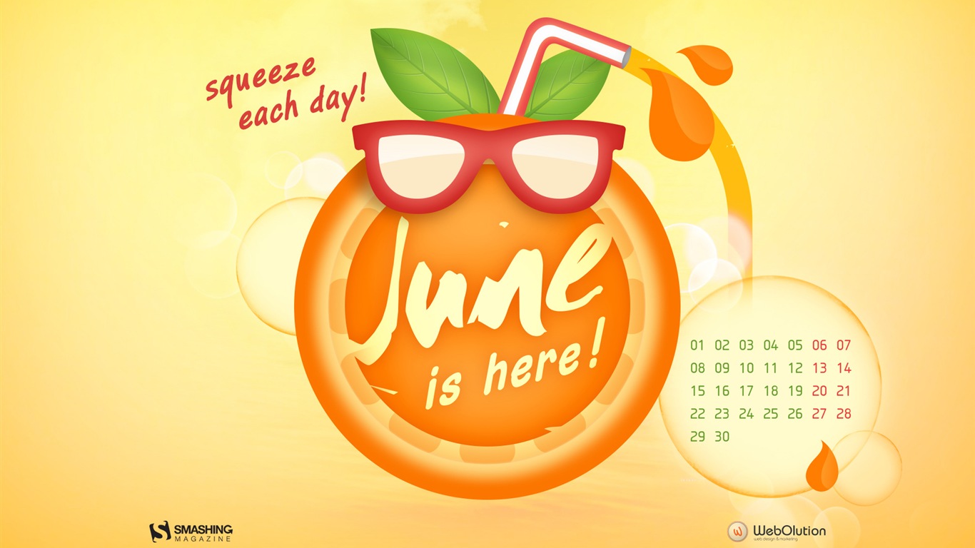 Juni 2015 Kalender Wallpaper (2) #1 - 1366x768