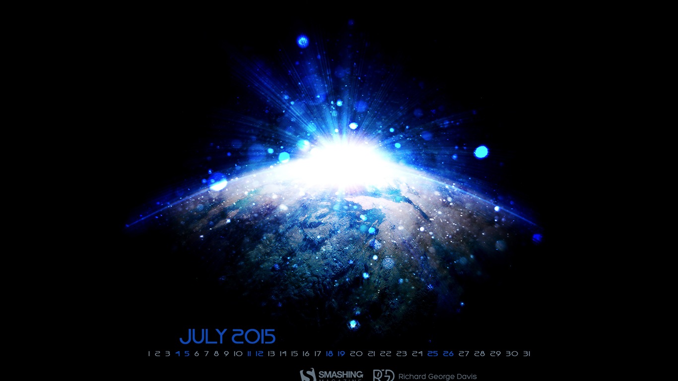 Juli 2015 Kalender Wallpaper (2) #16 - 1366x768