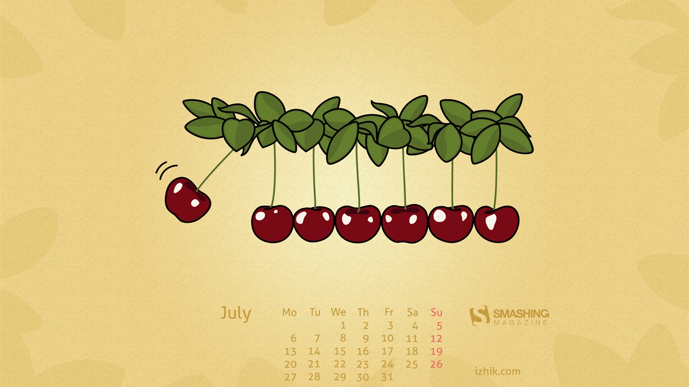 Juli 2015 Kalender Wallpaper (2) #17 - 1366x768