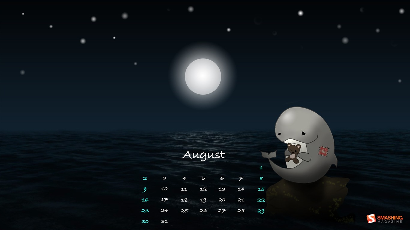 August 2015 Kalender Wallpaper (2) #16 - 1366x768