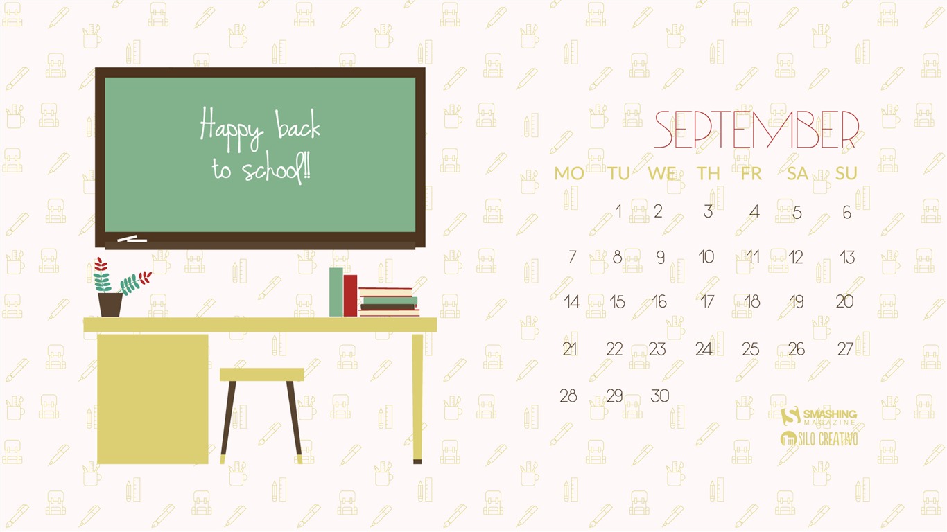 September 2015 Kalender Wallpaper (2) #11 - 1366x768