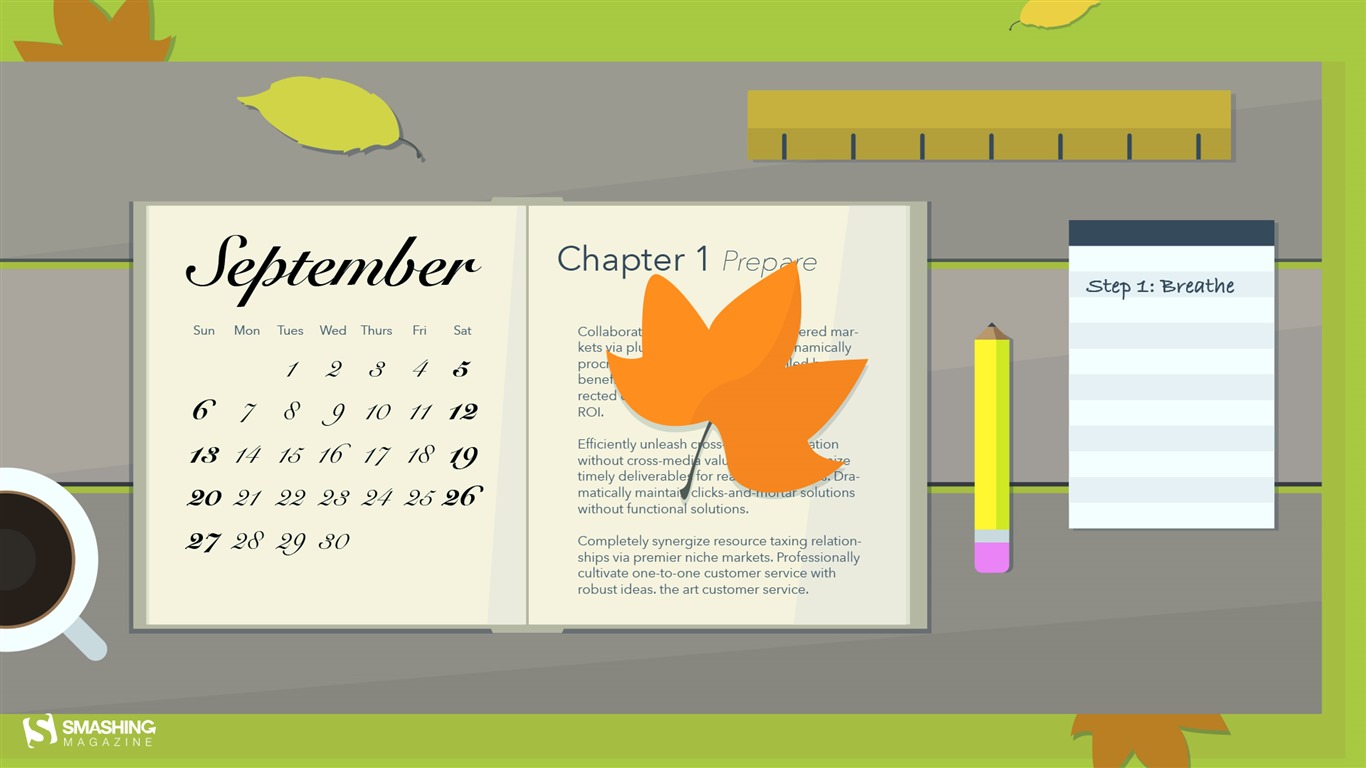 September 2015 Kalender Wallpaper (2) #18 - 1366x768