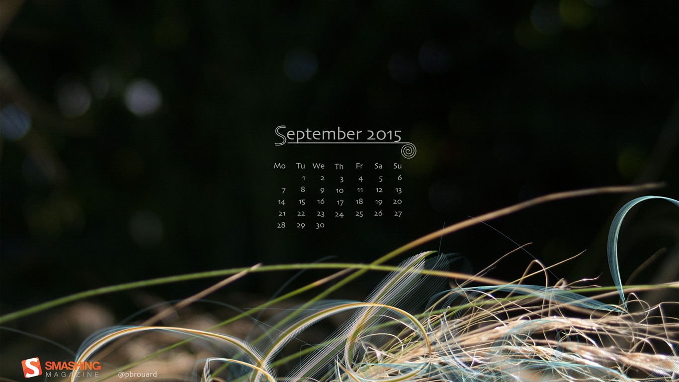 September 2015 Kalender Wallpaper (2) #19 - 1366x768