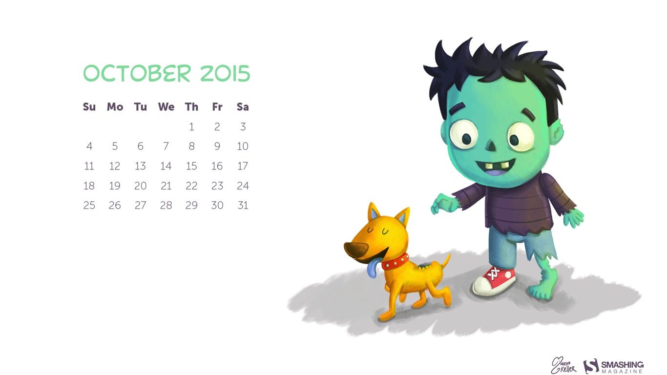 October 2015 calendar wallpaper (2) #7 - 1366x768