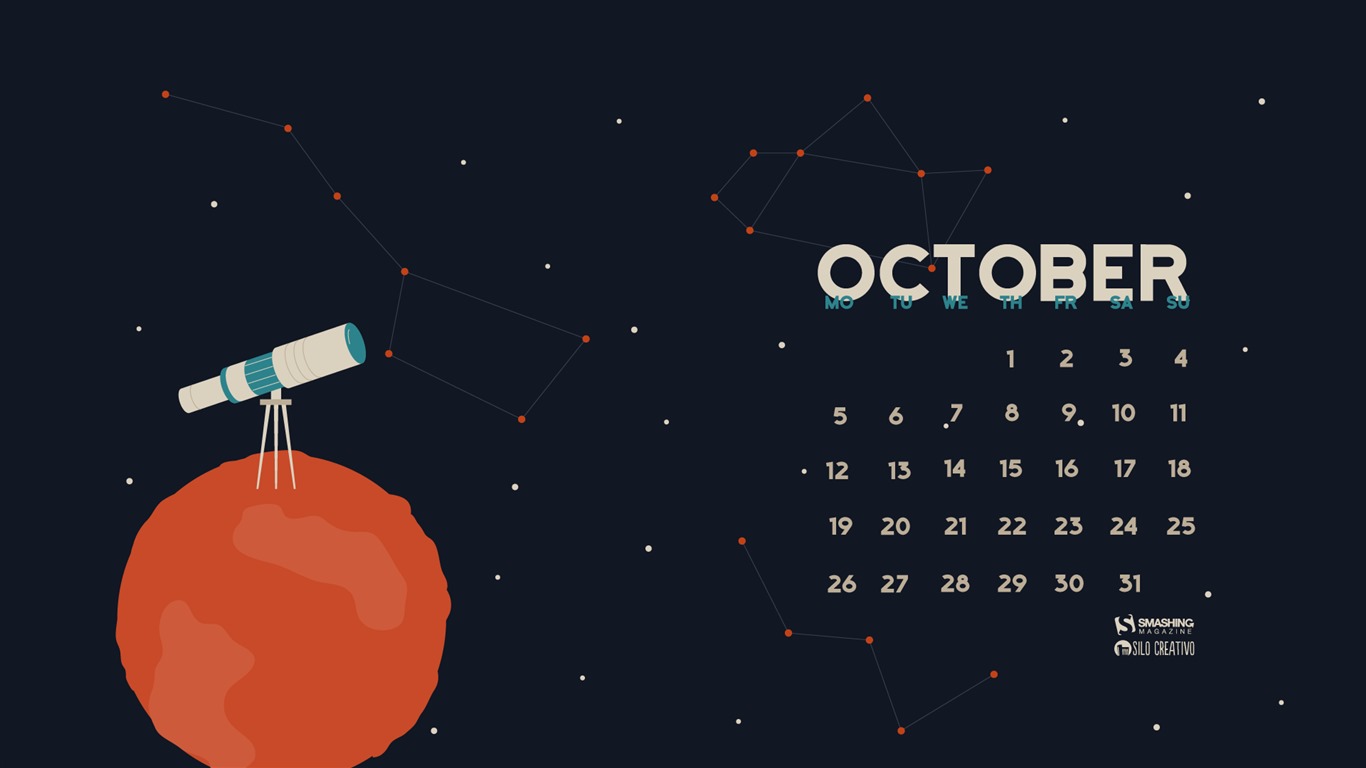 October 2015 calendar wallpaper (2) #9 - 1366x768