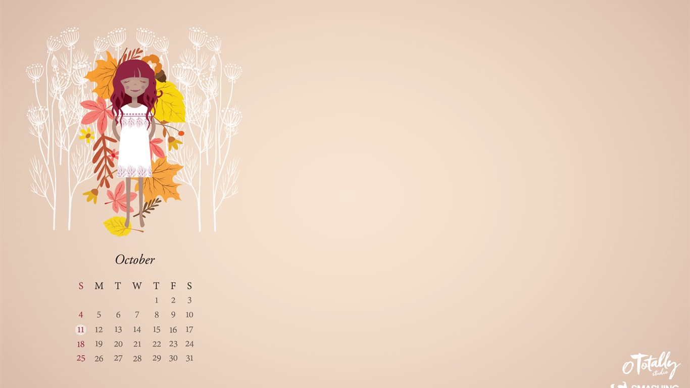 October 2015 calendar wallpaper (2) #15 - 1366x768