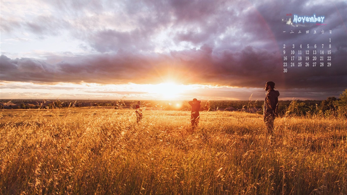 Novembre 2015 Calendrier fond d'écran (1) #3 - 1366x768