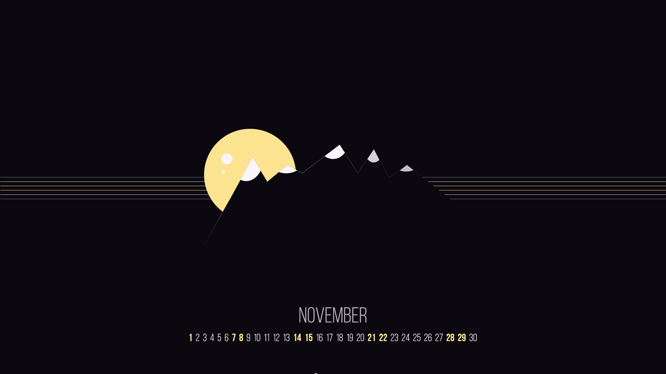 November 2015 Kalender Wallpaper (2) #16 - 1366x768