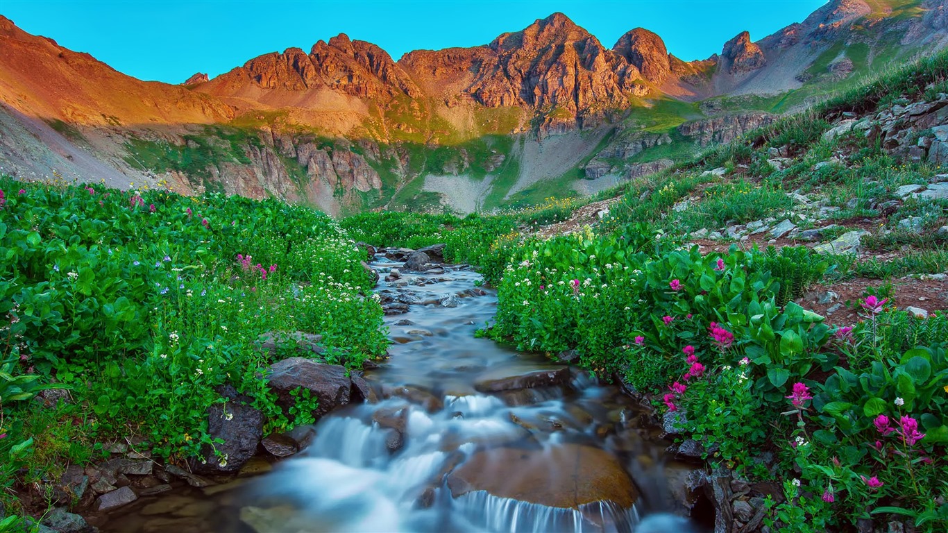 나무, 산, 물, 일출과 일몰, 자연 풍경의 HD 배경 화면 #26 - 1366x768