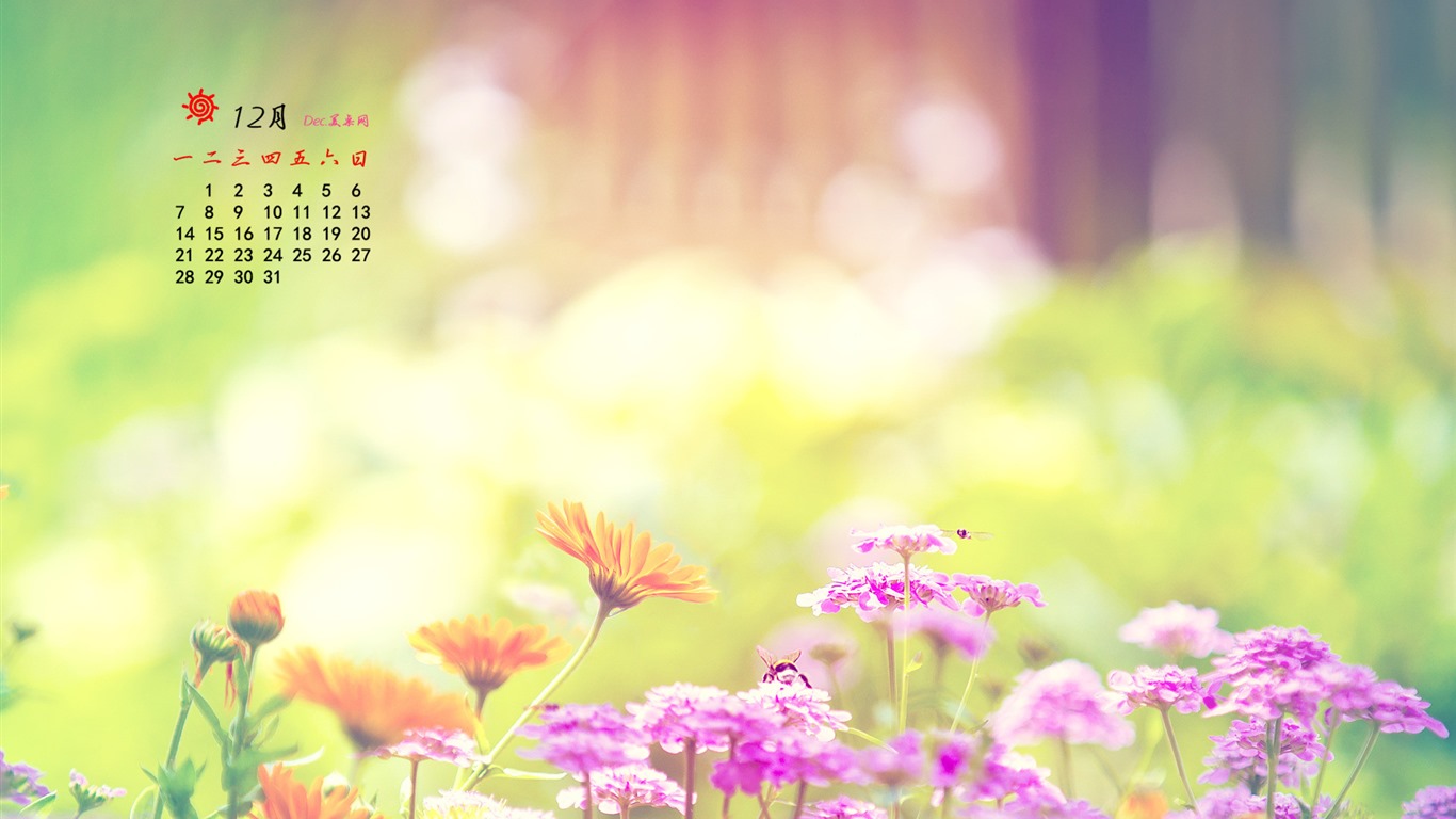 December 2015 Calendar wallpaper (1) #4 - 1366x768