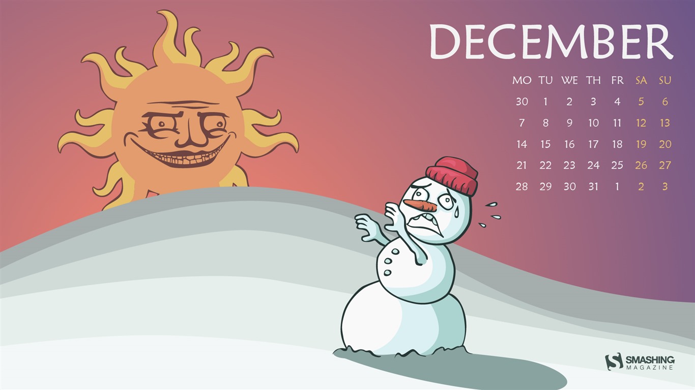 December 2015 Calendar wallpaper (2) #9 - 1366x768