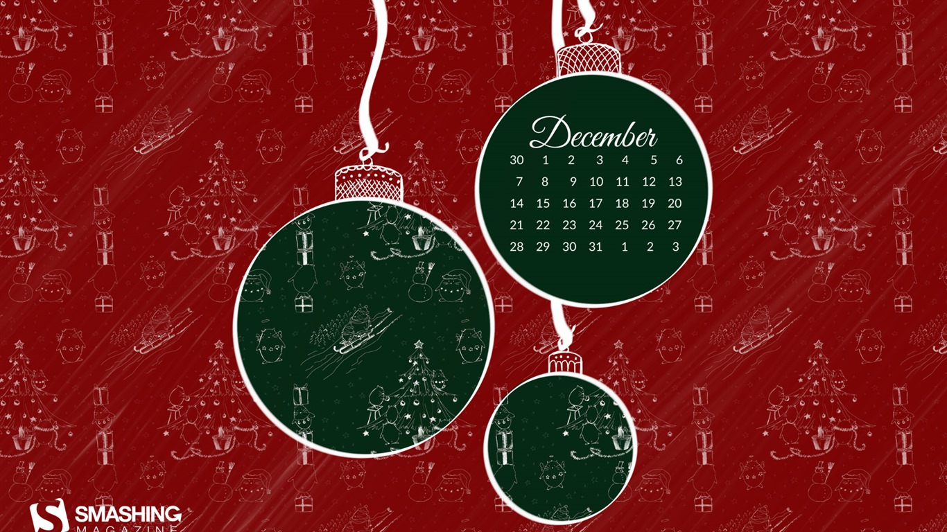December 2015 Calendar wallpaper (2) #10 - 1366x768