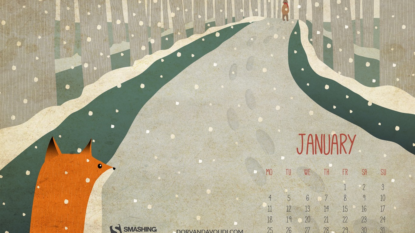 January 2016 calendar wallpaper (2) #6 - 1366x768