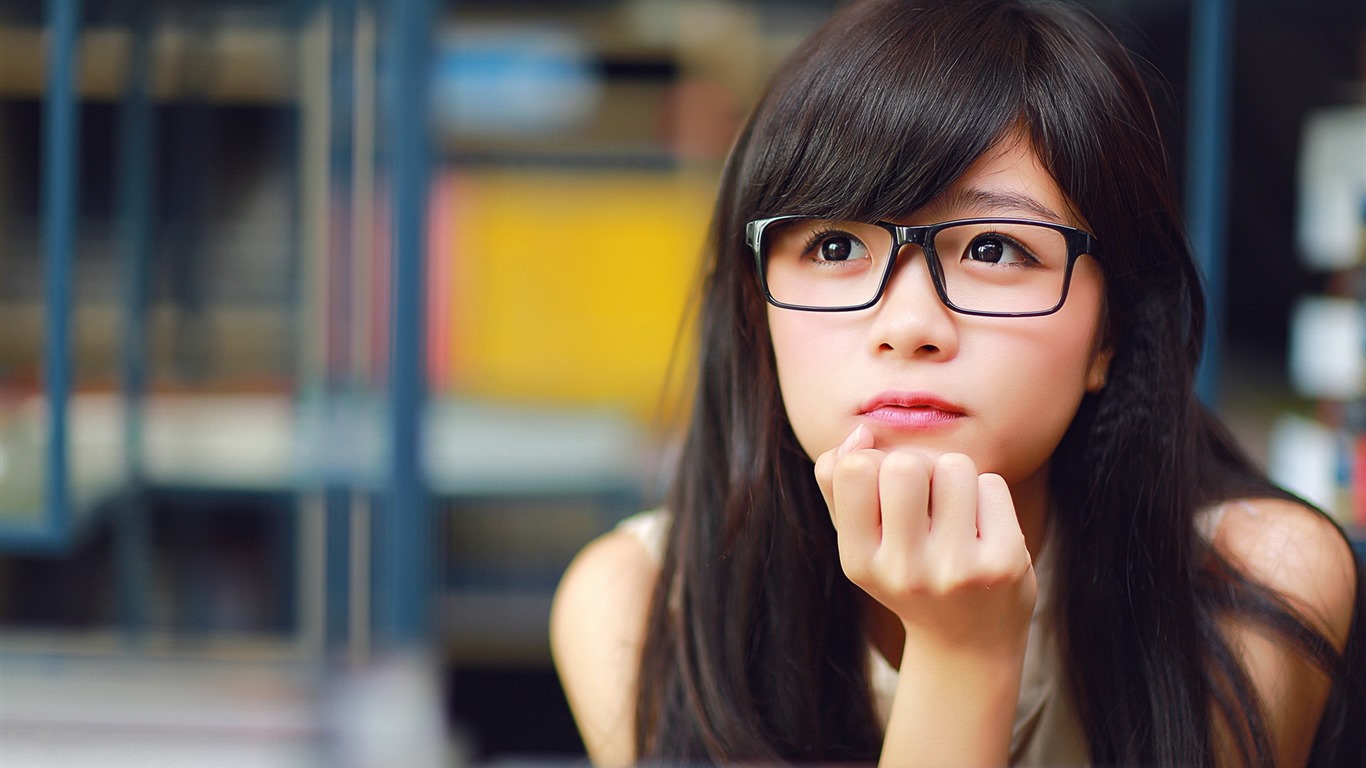 Pure and lovely young Asian girl HD wallpapers collection (1) #6 - 1366x768