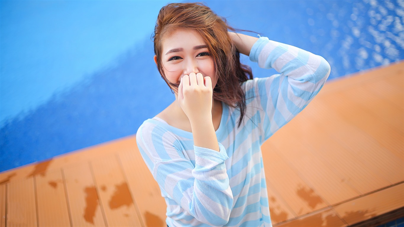 순수하고 사랑스러운 젊은 아시아 여자의 HD 월페이퍼 컬렉션 (1) #23 - 1366x768