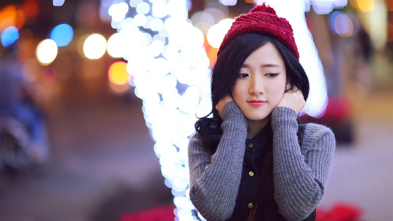 Pure and lovely young Asian girl HD wallpapers collection (1) #27 - 1366x768