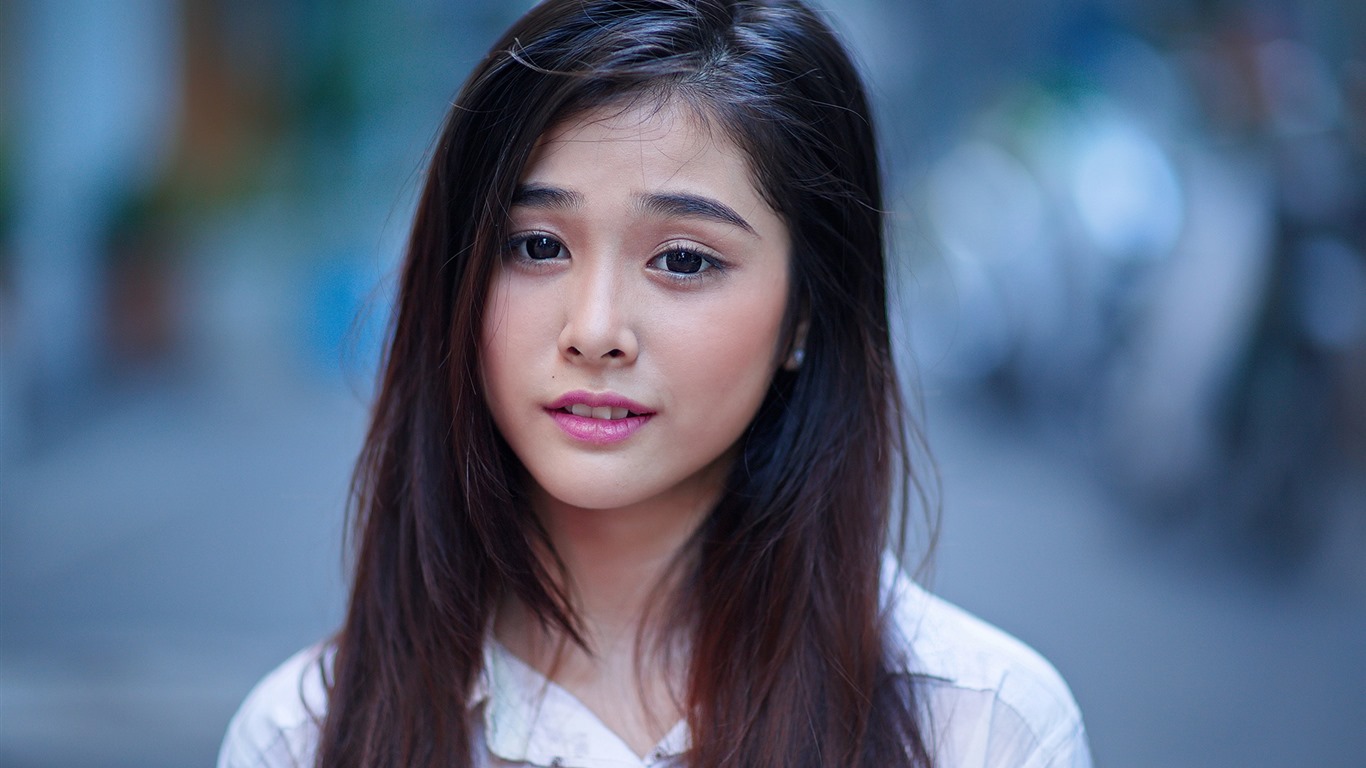 순수하고 사랑스러운 젊은 아시아 여자의 HD 월페이퍼 컬렉션 (1) #31 - 1366x768