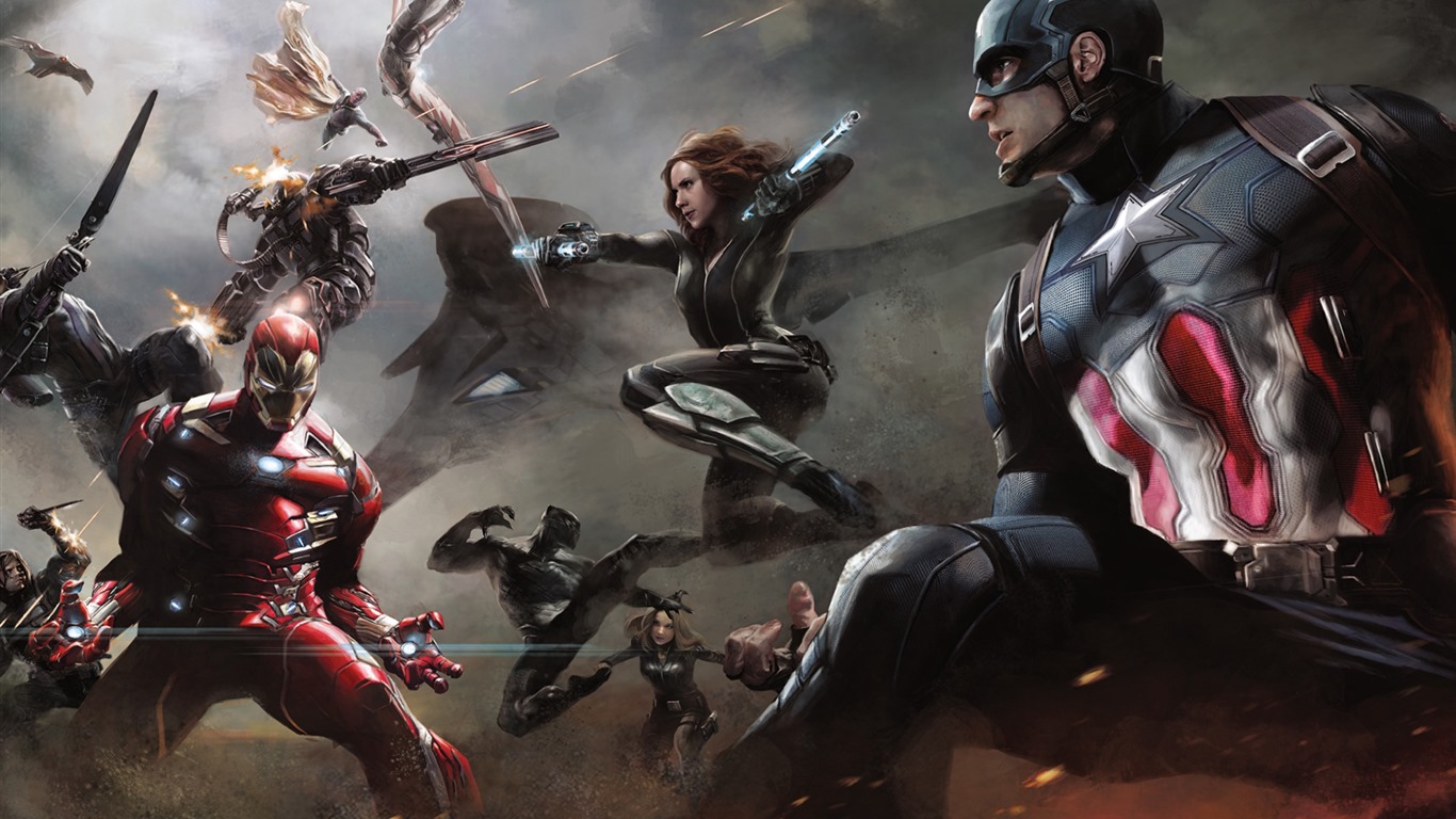 Captain America: Civil War, films HD fonds d'écran #3 - 1366x768