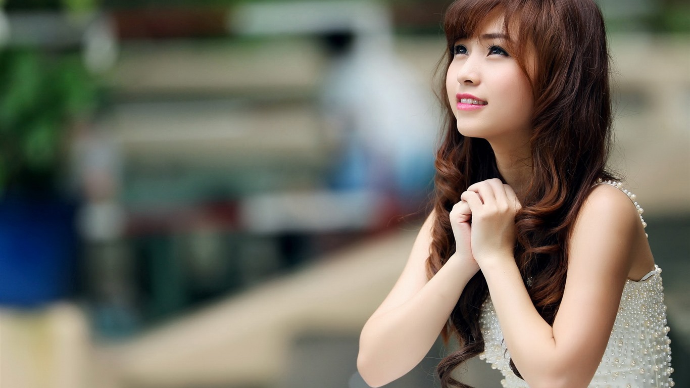 Pure and lovely young Asian girl HD wallpapers collection (2) #4 - 1366x768