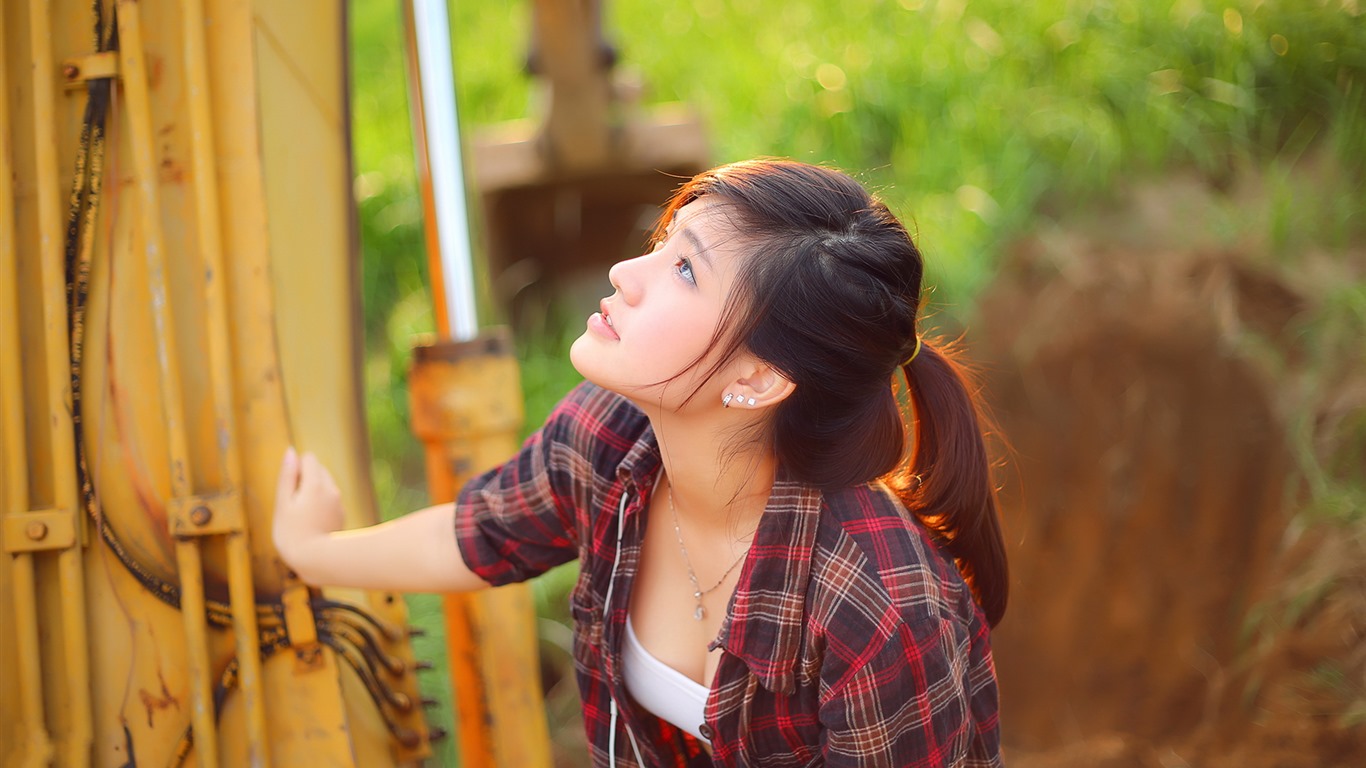 순수하고 사랑스러운 젊은 아시아 여자의 HD 월페이퍼 컬렉션 (2) #14 - 1366x768