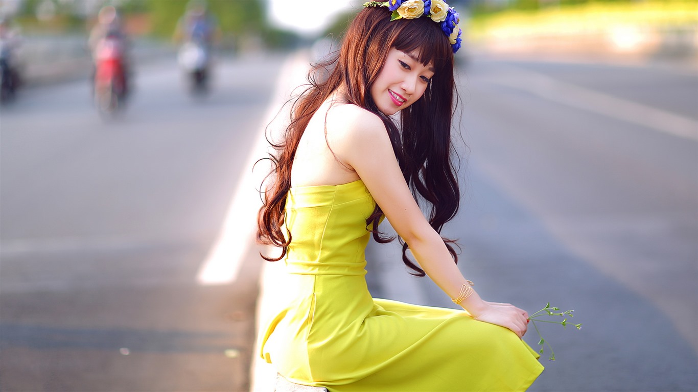 Reine und schöne junge asiatische Mädchen HD-Wallpaper  Kollektion (2) #27 - 1366x768