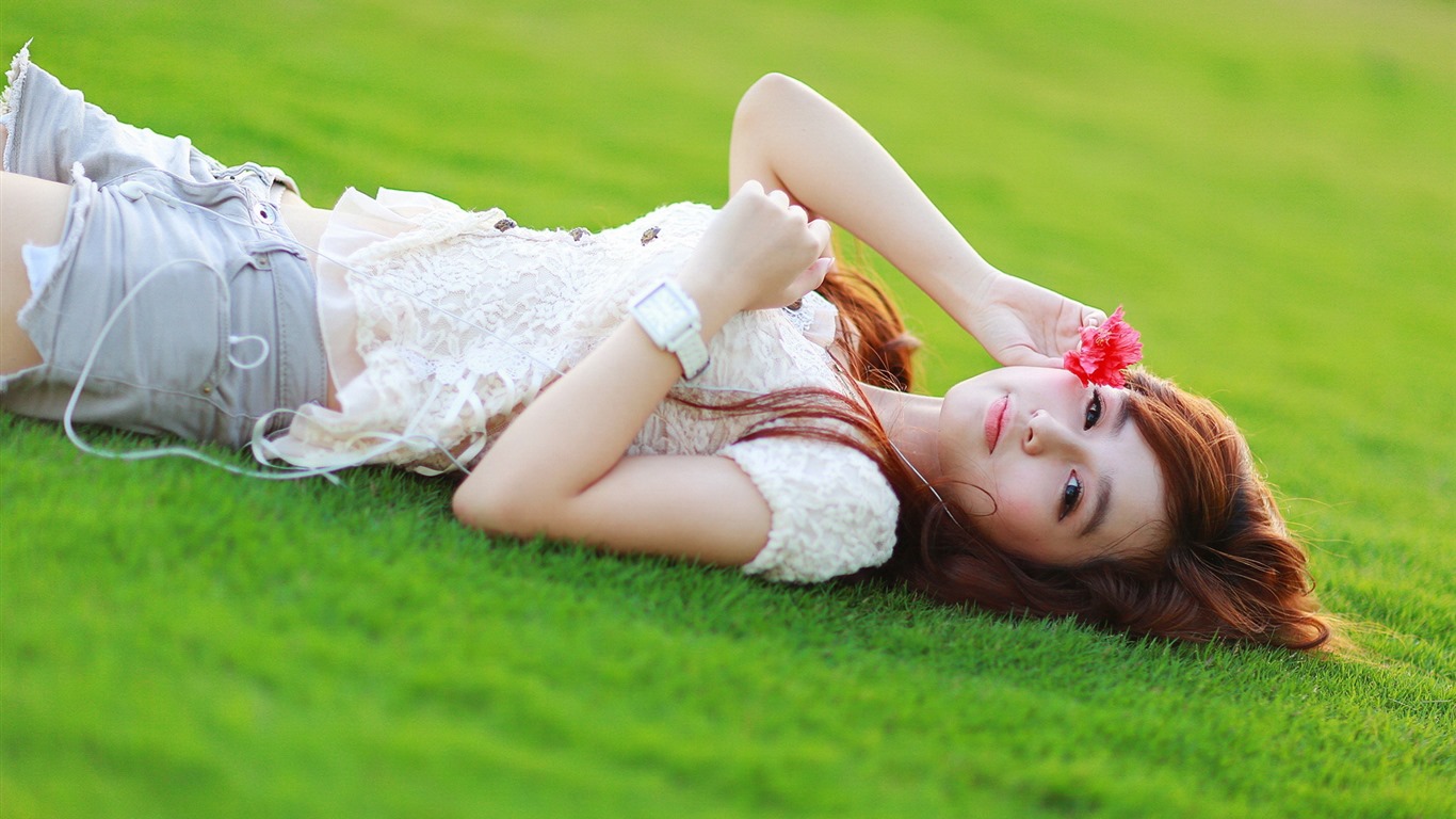 Pure and lovely young Asian girl HD wallpapers collection (2) #29 - 1366x768