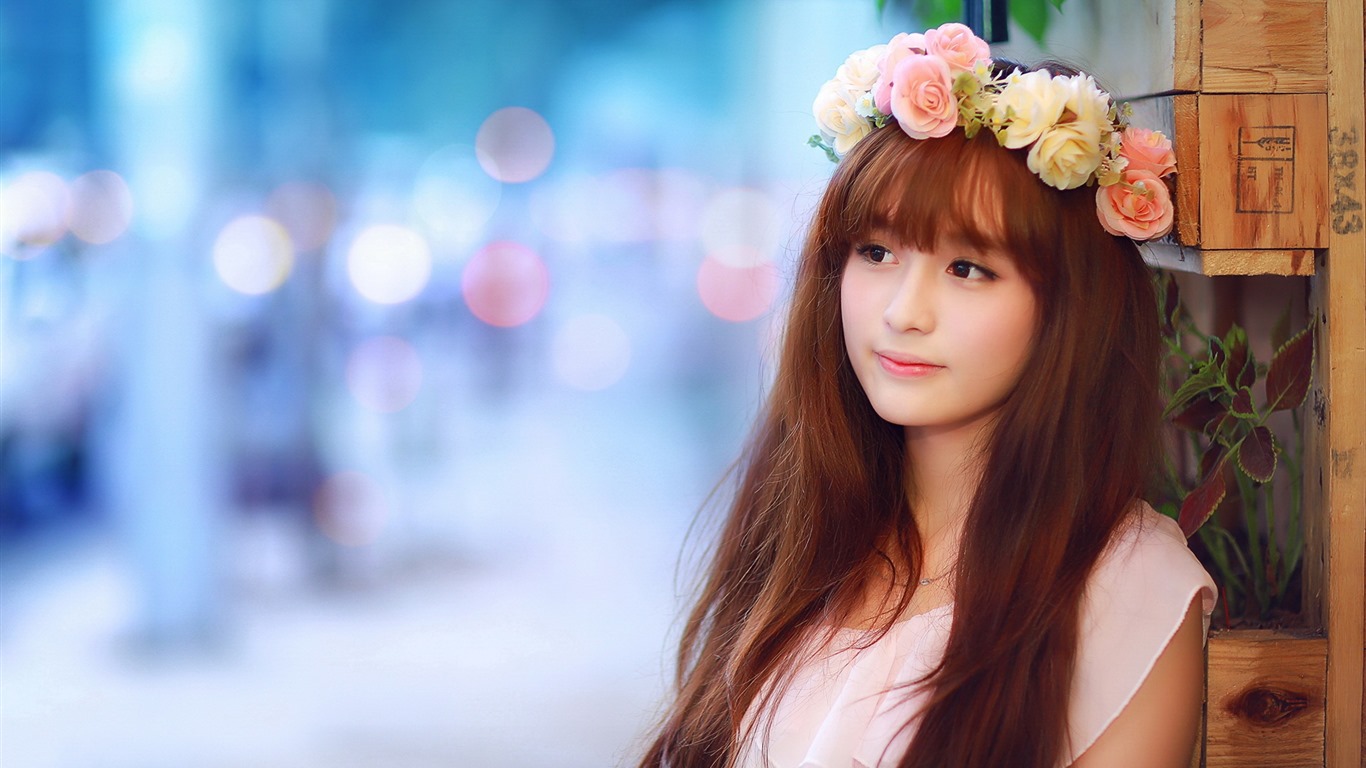 Pure and lovely young Asian girl HD wallpapers collection (2) #33 - 1366x768