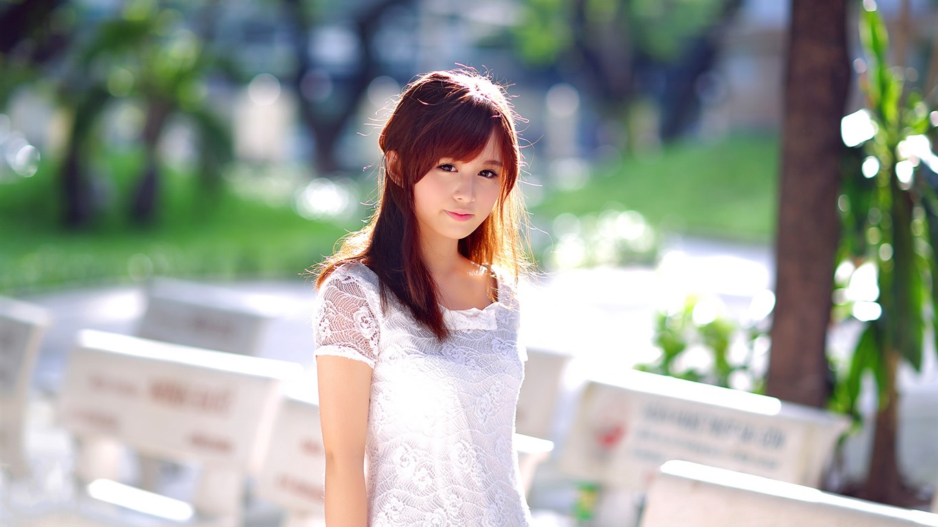 Reine und schöne junge asiatische Mädchen HD-Wallpaper  Kollektion (2) #35 - 1366x768
