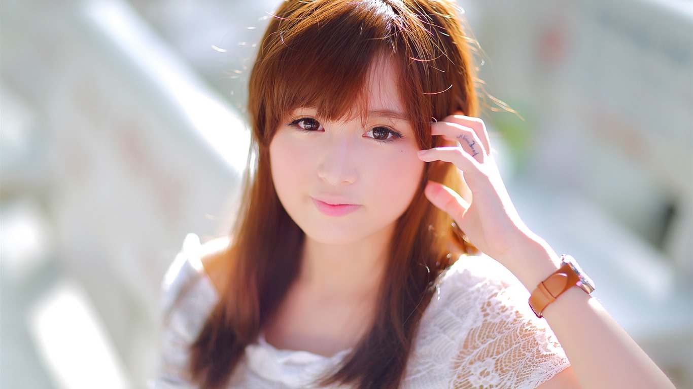 Reine und schöne junge asiatische Mädchen HD-Wallpaper  Kollektion (2) #36 - 1366x768