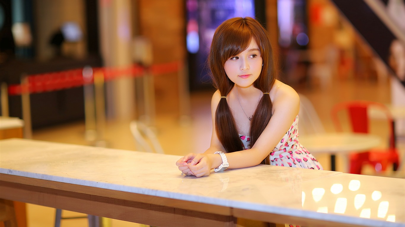 純粋で美しい若いアジアの女の子HDの壁紙コレクション (2) #38 - 1366x768