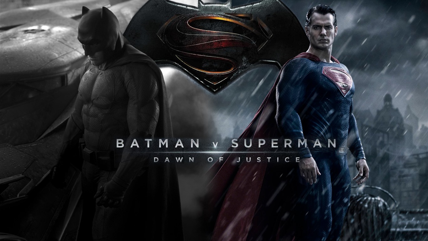 фильм HD обои Рассвет Справедливости, 2016: Бэтмен против Супермена #3 - 1366x768