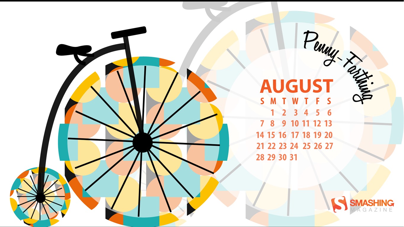Август 2016 обои календарь (2) #13 - 1366x768