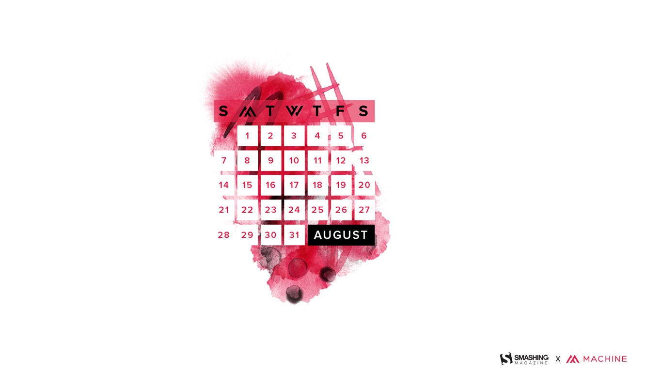 Август 2016 обои календарь (2) #18 - 1366x768