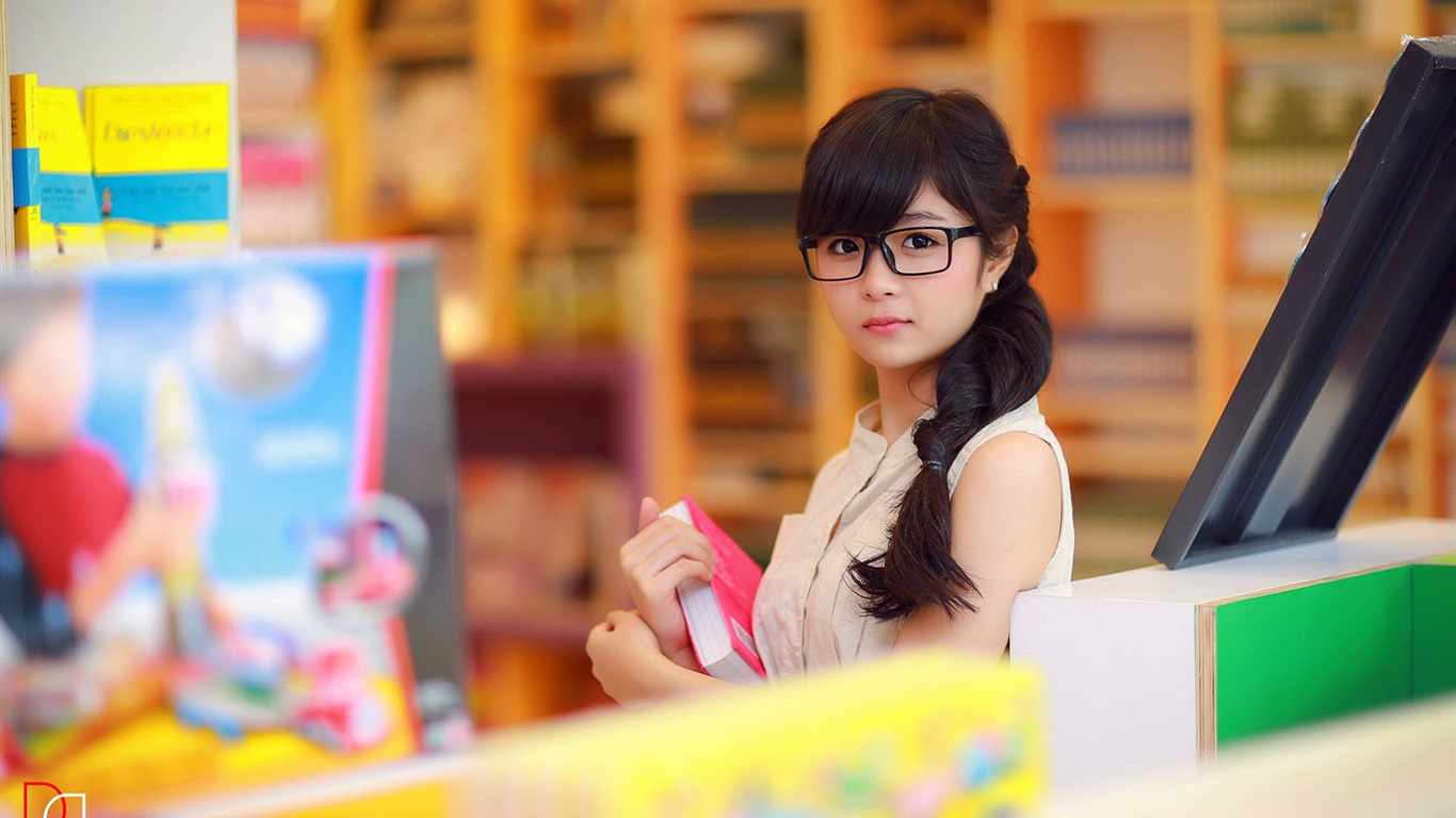 순수하고 사랑스러운 젊은 아시아 여자의 HD 월페이퍼 컬렉션 (3) #25 - 1366x768