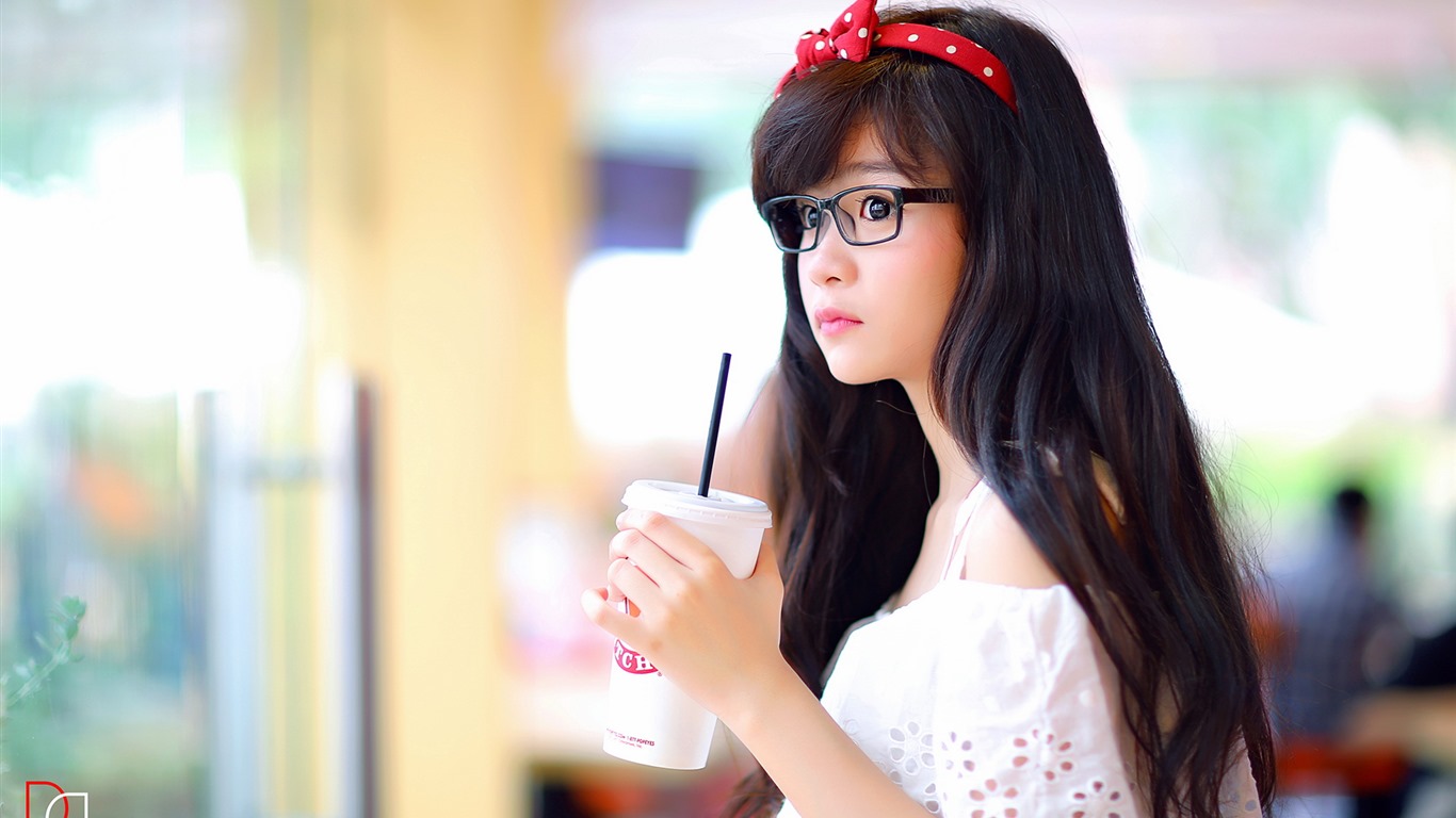 Pure and lovely young Asian girl HD wallpapers collection (3) #32 - 1366x768